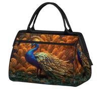 Bolsa de viaje de pavo real para mujeres, hombres, niños y niñas, bolsas de fin de semana, 24 L, bolsa de cabina para deportes, gimnasio, yoga, color, 24 L, Organizador de bolsas