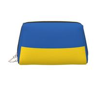 Bolsa de viaje de piel con estampado de bandera de Ucrania con bolsa portátil impermeable abierta plana, Gold, Talla única