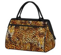Bolsa de viaje de piel de leopardo para mujeres, hombres, niños y niñas, bolsa de fin de semana, bolsa de viaje de 24 L, bolsa de cabina para deportes, gimnasio, yoga, color, Big, Organizador de