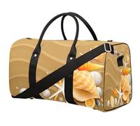 Bolsa de viaje de playa con diseño de estrella de mar para mujeres, hombres, niñas y niños, bolsas de viaje de fin de semana con estampado de conchas de 22.7 L, bolsa de equipaje de cabina para