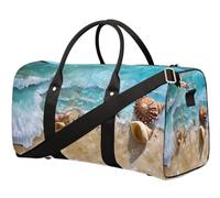 Bolsa de viaje de playa con diseño de estrella de mar y conchas marinas para mujeres, hombres, niñas, niños, fin de semana, bolsa de equipaje de 22.7 L, bolsa de equipaje para deportes, gimnasio,