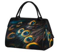 Bolsa de viaje de plumas de pavo real para mujeres, hombres, niños y niñas, bolsa de fin de semana, bolsa de viaje de 24 L para deportes, gimnasio, yoga, color, Big, Organizador de bolsas