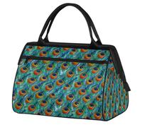 Bolsa de viaje de plumas de pavo real para mujeres, hombres, niños y niñas, estampado de pavo real, bolsas de fin de semana, 24 L, bolsa de cabina para deportes, gimnasio, yoga, color, 24 L,