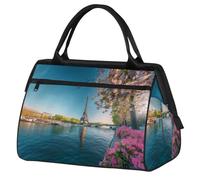 Bolsa de viaje de primavera de la Torre Eiffel para mujeres, hombres, niños y niñas, bolsa de fin de semana, bolsa de viaje de 24 L para deportes, gimnasio, yoga, color, Big, Organizador de bolsas