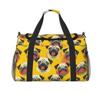 Bolsa de viaje de sandía francesa con cremalleras y asas, bolsa de lona plegable grande para vacaciones familiares, Black, Talla única