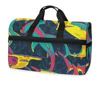 Bolsa de viaje de tiburón de cabeza plana de colores para hombres, mujeres, niños, niñas y adolescentes, bolsa de gimnasio deportiva de gran tamaño con compartimento para zapatos, bolsa de