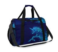 Bolsa de viaje de unicornio azul galaxia para niñas, niños, mujeres y hombres, unicornio mágico, bolsa de fin de semana, bolsa de hombro para viajes, deportes, gimnasio