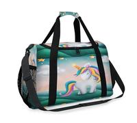 Bolsa de viaje de unicornio mágico de dibujos animados para niñas, niños, mujeres y hombres, lindo unicornio para fin de semana, bolsa de hombro para viajes, deportes, gimnasio