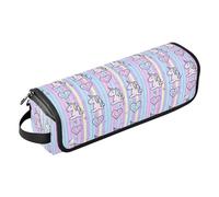 Bolsa de viaje de unicornios morados con dibujos animados y funda de transporte resistente al calor para rizador, organizador impermeable para rizador, secador de pelo plano, accesorios para el