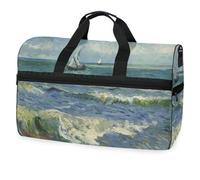 Bolsa de viaje de Van Gogh con pintura artística para hombres, mujeres, niños, niñas, adolescentes, bolsa de gimnasio deportiva de gran tamaño con compartimento para zapatos, bolsa de entrenamiento