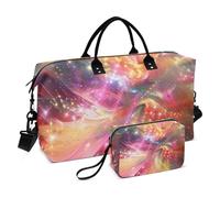 Bolsa de viaje de viaje con diseño de río de estrellas de fantasía colorida e impermeable para viajes de negocios
