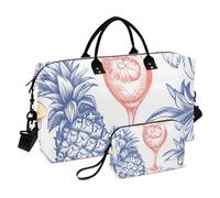 Bolsa de viaje de viaje con jugo de piña, bolsa de gimnasio con bolsa de almacenamiento, bolsa de fin de semana, bolsa de noche, para hombres y mujeres, viajes, deportes, yoga, multicolor, Talla única