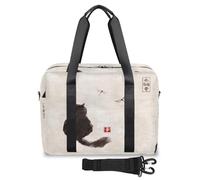 Bolsa de viaje de viaje con pintura de gato negro japonés para mujeres, hombres, niñas y niños, bolsa de fin de semana, bolsa de viaje de 32 L, bolsa grande para viajes, deportes, gimnasio, color,
