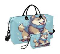 Bolsa de viaje de viaje Husky Siberiano, bolsa de gimnasio con bolsa de almacenamiento, bolsa de fin de semana, bolsa de noche, para hombres y mujeres, viajes, deportes, yoga, multicolor, Talla única
