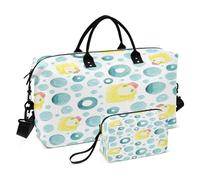 Bolsa de viaje de viaje para el gimnasio, bolsa de viaje de fin de semana con bolsa de aseo para yoga, plegable, acuarela, pato de goma, Multi, 1 size, Moderno / Equipada