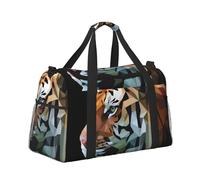 Bolsa de viaje de viaje para fin de semana, bolsa de gimnasio para mujeres y hombres, equipaje de mano pequeño debajo del asiento, diseño de tigre de poliéster bajo