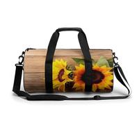 Bolsa de viaje de viaje para fin de semana para hombres y mujeres, bolsa de noche de gran capacidad, girasol sobre madera, bolsa de viaje, deportes, gimnasio, bolsa de lona para viajes, yoga, color