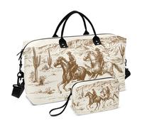 Bolsa de viaje de viaje para gimnasio, diseño de vaquero del desierto del salvaje oeste, para mujeres y hombres, multicolor