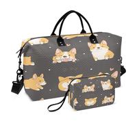 Bolsa de viaje de viaje para gimnasio, Kawaii Corgi Dogs, para mujeres y hombres, bolsas de mano de fin de semana, multicolor