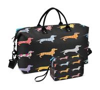 Bolsa de viaje de viaje para gimnasio, perros salchicha, para mujeres y hombres, bolsas de mano de fin de semana, multicolor
