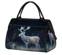 Bolsa de viaje de viaje para mujeres, hombres, niños y niñas, 24 L, bolsa de fin de semana, bolsa deportiva, gimnasio, viajes, fin de semana, bolsa de fin de semana, ciervo mágico 3D, color, XXL,