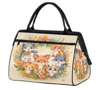 Bolsa de viaje de viaje para mujeres, hombres, niños y niñas, bolsa de fin de semana de 24 L, bolsa de deporte, gimnasio, viajes, fin de semana, lindo animal zorro flor, color, XXL, Organizador de