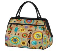Bolsa de viaje de viaje para mujeres, hombres, niños y niñas, bolsa de fin de semana de 24 L, bolsa de deporte, gimnasio, viajes, bolsa de fin de semana, étnico, africano, mujeres, mandala, color,
