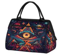 Bolsa de viaje de viaje para mujeres, hombres, niños y niñas, bolsa de fin de semana de 24 L, bolsa deportiva, gimnasio, viajes, fin de semana, geométrica étnica, signo mágico, color, XXL, Organizador