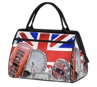 Bolsa de viaje de viaje para mujeres, hombres, niños y niñas, bolsa de fin de semana de 24 litros, bolsa de deporte, gimnasio, viajes, bolsa de fin de semana, diseño de la bandera del Reino Unido,