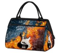 Bolsa de viaje de viaje para mujeres, hombres, niños y niñas, bolsa de fin de semana de 24 litros, bolsa deportiva, gimnasio, viajes, fin de semana, música, guitarra eléctrica, creatividad, color,