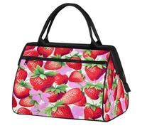 Bolsa de viaje de viaje para mujeres, hombres, niños y niñas, bolsa de fin de semana de 24 litros, bolsa de deporte, gimnasio, viajes, bolsa de fin de semana, linda flor fresa, color, XXL, Organizador