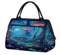Bolsa de viaje de viaje para mujeres, hombres, niños y niñas, bolsa de fin de semana de 24 litros, bolsa deportiva, gimnasio, viajes, fin de semana, bosque de hongos mágicos, color, XXL, Organizador