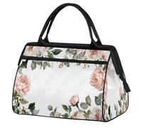 Bolsa de viaje de viaje para mujeres, hombres, niños y niñas, bolsa de fin de semana de 24 litros, bolsa de deporte, gimnasio, viajes, fin de semana, flores de eucalipto, color, XXL, Organizador de