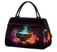 Bolsa de viaje de viaje para mujeres, hombres, niños y niñas, bolsa de fin de semana de 24 litros, bolsa de deporte, gimnasio, viajes, fin de semana, colorido letrero mágico étnico, color, XXL,