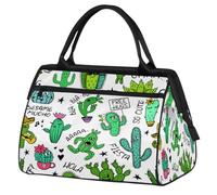 Bolsa de viaje de viaje para mujeres, hombres, niños y niñas, bolsa de fin de semana de 24 litros, bolsa de deporte, gimnasio, viajes, bolsa de fin de semana, divertido cactus de dibujos animados,