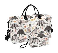 Bolsa de viaje decorativa con diseño de Armadillo de dibujos animados, color gris oscuro, bolsa de viaje con correa ajustable para viajes, multifuncional, bolso de mano para mujer Avion