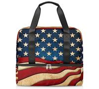 Bolsa de viaje del 4 de julio América para hombres y mujeres, bolsa de fin de semana de Estados Unidos, bolsa de fin de semana húmeda separada, bolsa deportiva para gimnasio, viajes, fin de semana, multicolor, 21L, Bolsa de viaje