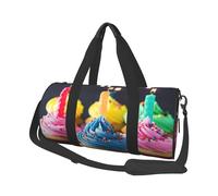 Bolsa de viaje deportiva para gimnasio, con compartimento para zapatos, ligera, para fin de semana, colorida, feliz cumpleaños, cupcakes, yoga, gimnasio, deportes, para hombres y mujeres