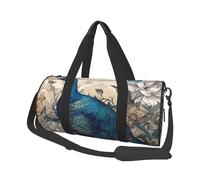 Bolsa de viaje deportiva para gimnasio, con compartimento para zapatos, ligera, para fin de semana, con estampado floral de pavo real, para yoga, gimnasio, deportes, para hombres y mujeres
