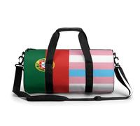 Bolsa de viaje divertida con la bandera de Portugal transgénero, ligera, para gimnasio, Estilo:, 17.7in/9in/9in