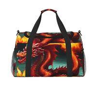 Bolsa de viaje Dragon King In Fire. Diseño moderno, gran capacidad de almacenamiento, adecuada para viajes de negocios y viajes cortos.