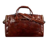 Bolsa de Viaje en Cuero, Bolso de Cuero para Hombres y Mujeres, Bolsa Deporte - Time Resistance (Marrón)