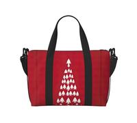 Bolsa de viaje espléndida con estampado de árbol de abedul de Feliz Navidad, para gimnasio y viajes, ideal para escapadas deportivas de fin de semana, color negro, talla única, Black, Talla única