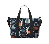 Bolsa de viaje espléndida con estampado de árboles de Navidad, para gimnasio y viajes, ideal para escapadas deportivas de fin de semana, color negro, talla única, Black, Talla única
