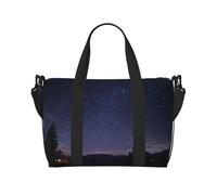 Bolsa de viaje estampada con diseño de cielo lleno de estrellas con correa ajustable para el hombro, adecuada para viajes y deportes