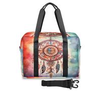Bolsa de viaje étnica azteca Dream Catche para mujeres y hombres, bolsas de fin de semana para la noche, bolsa grande de 32 L, bolsa de cabina para deportes, gimnasio, yoga, color, 32L, Organizador de