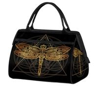 Bolsa de viaje étnica de libélula para mujeres y hombres, 24 L, bolsa de fin de semana de libélula deportiva, gimnasio, viajes, durante la noche, color, 24 L, Organizador de bolsas