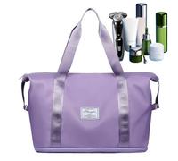 Bolsa de viaje expandible para viajes, gimnasio, bolsa de transporte expandible de gran capacidad, bolsa de equipaje de mano | Bolsa portátil para objetos personales, bolsa de viaje, lavanda, ver