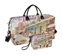 Bolsa de viaje grande con artículos de aseo para entrenamiento, plegable, con texto en inglés «Welcome To The UK Scenery Culture»