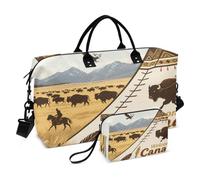 Bolsa de viaje grande con bolsa de aseo para viajes en avión, plegable, bienvenido a la cultura del paisaje de Canadá
